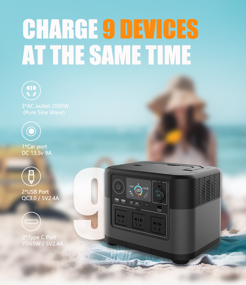 Portable Power Station - 2026년형 신제품 220V 110V 1200W 휴대용