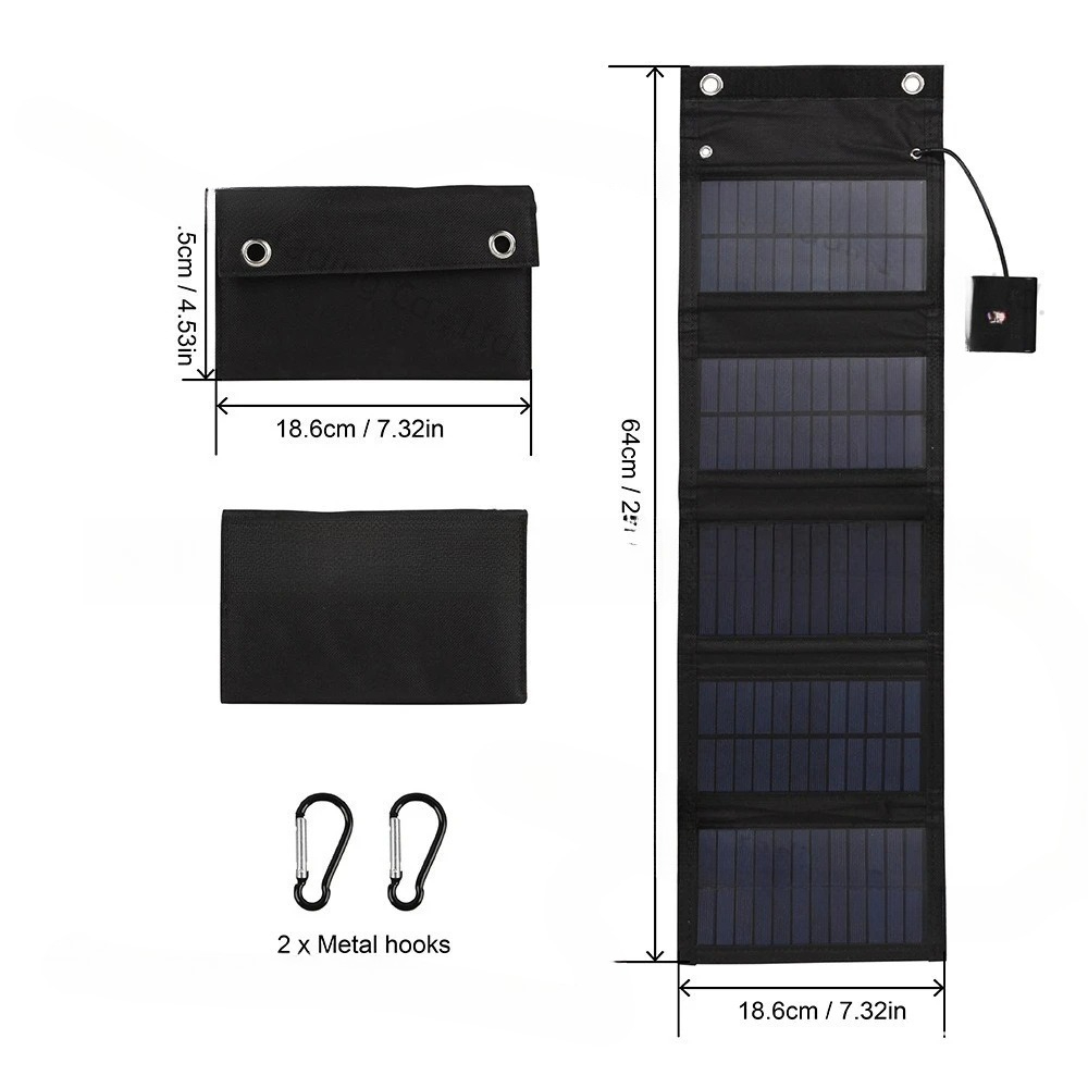 Folding Solar Panel - 25W 5V 태양광 접이식 가방 방수
