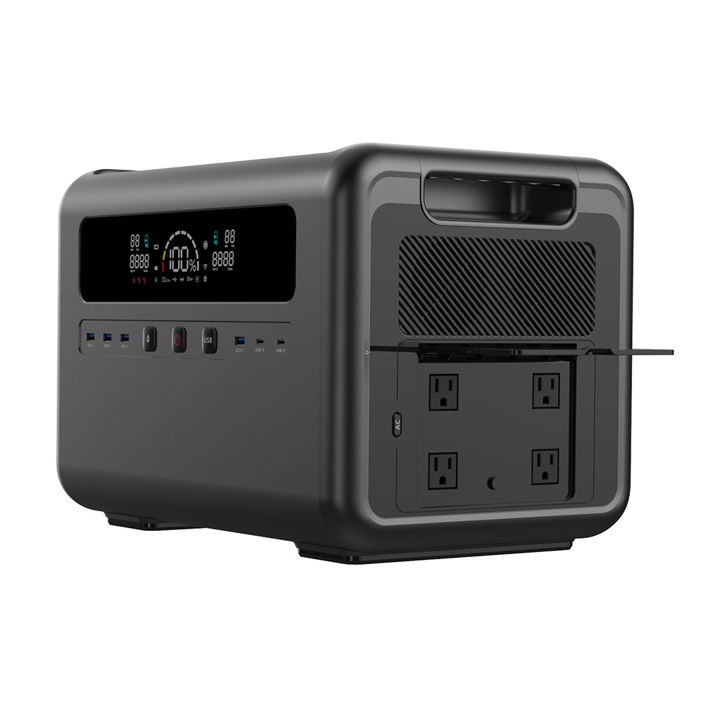 Portable Power Station - 2400W 태양광 발전기, 가정용 비상 전원