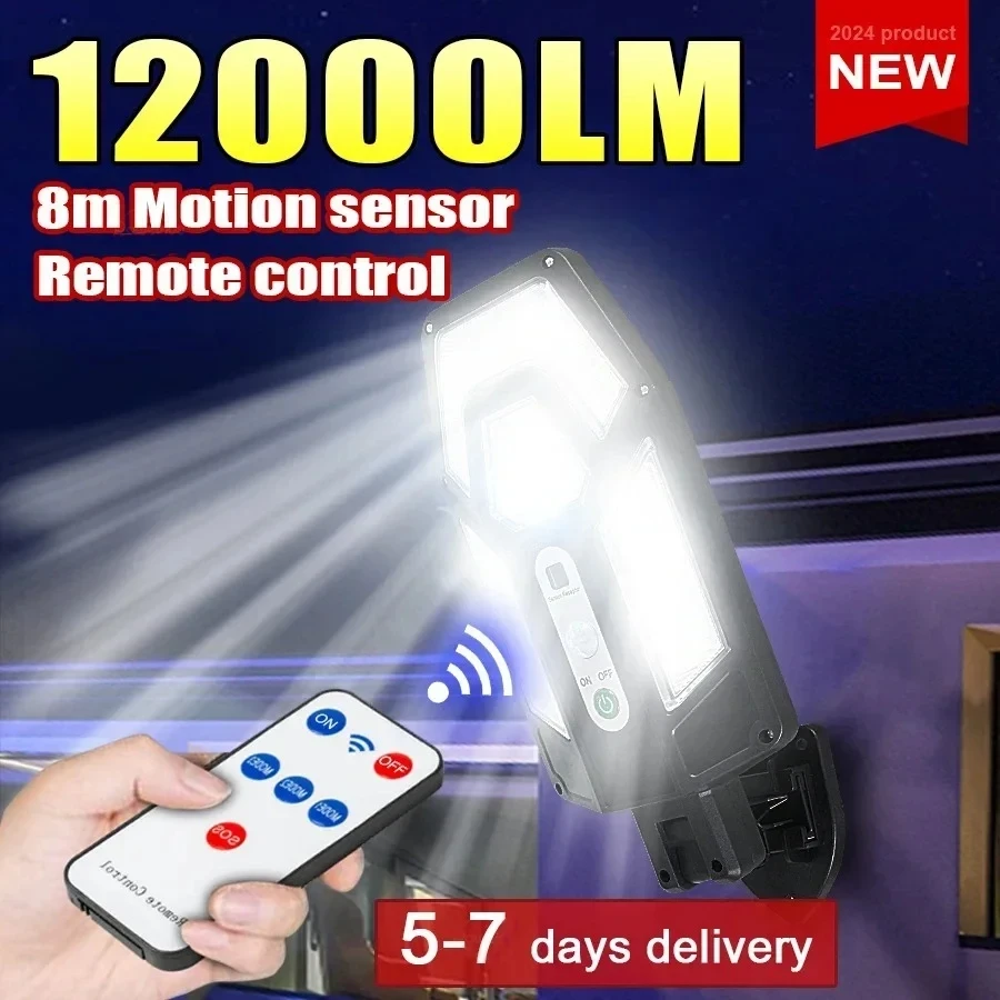Renewable Energy Solar - 12000LM 강력한 태양광 벽등 리모컨 포함