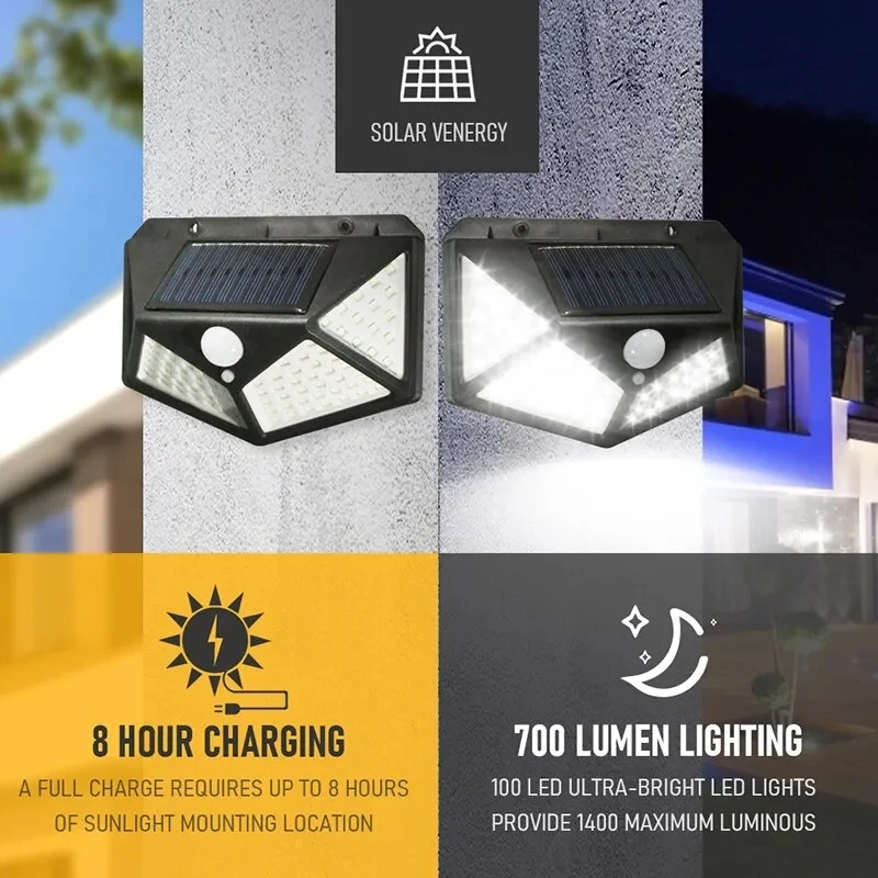 Renewable Energy Solar - 100Led 다기능 태양 램프 야외 정원