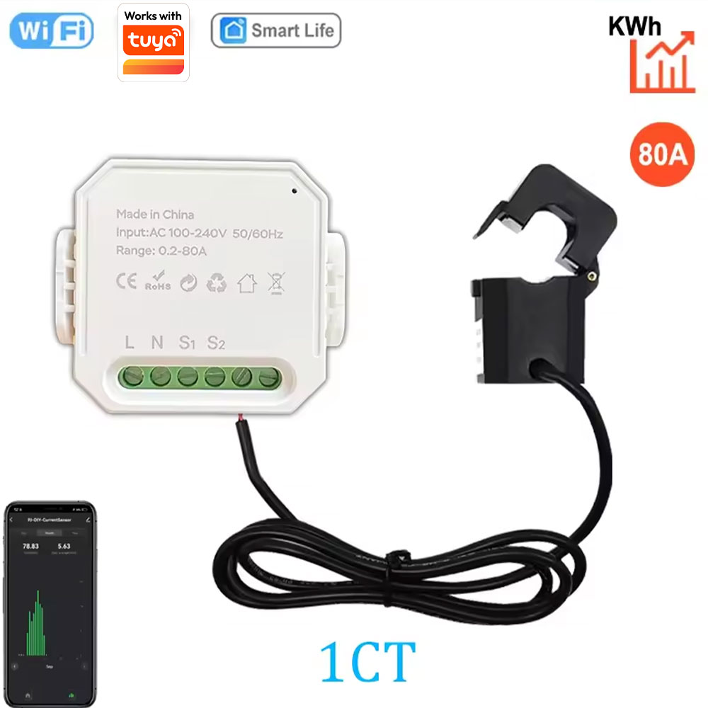 Energy Meter Bidirectional - WIFI 스마트 에너지 미터 AC100-240V 1CT