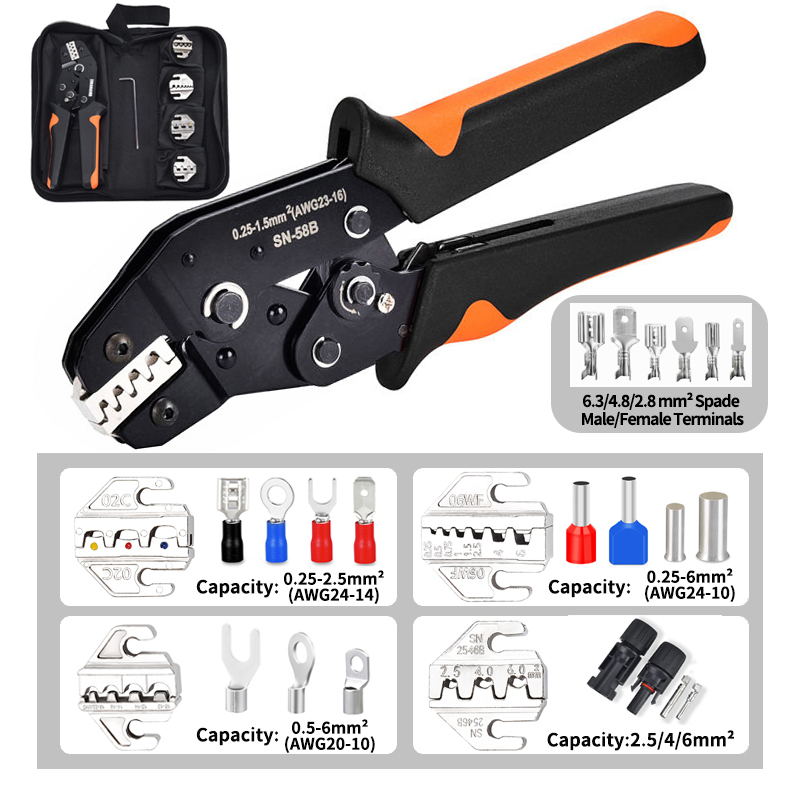 SN-58B 압착 펜치 키트 탭 2.8/4.8/6.3/ - Renewable Energy Kit 리뷰 및 가격