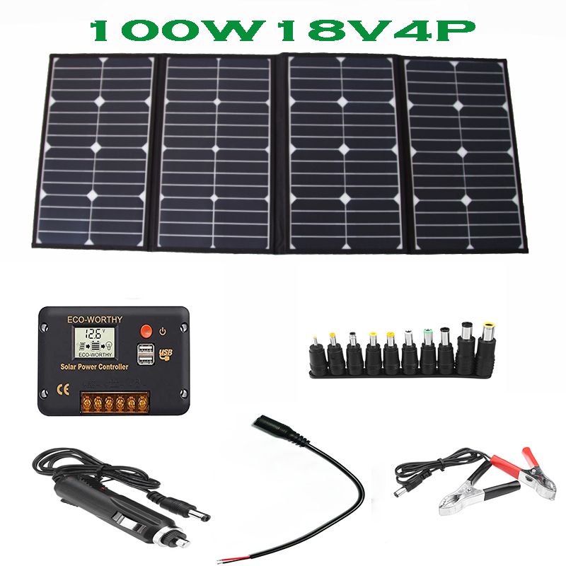 캠핑 RV 태양광 컨트롤러 및 충전 장치용 휴대용 10 - Folding Solar Panel 리뷰 및 가격