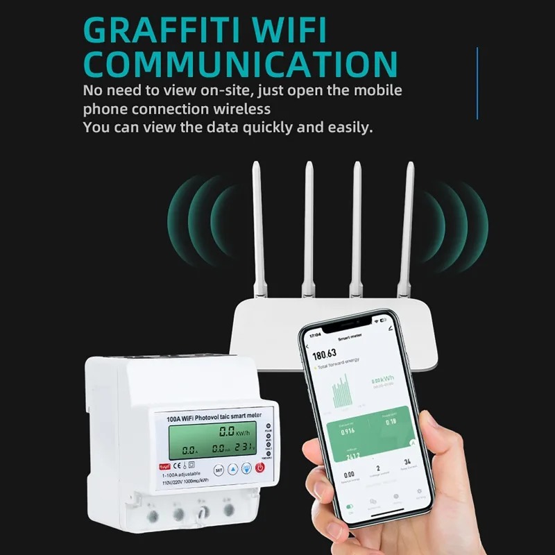 4P 1-100A WiFi 태양광 스마트 미터 1PH  - Energy Meter Bidirectional 리뷰 및 가격