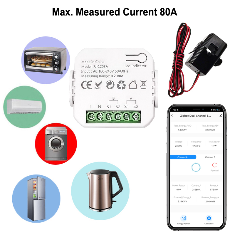 스마트 지그비 에너지 미터 양방향 1, 2채널 전류 센 - Energy Meter Bidirectional 리뷰 및 가격